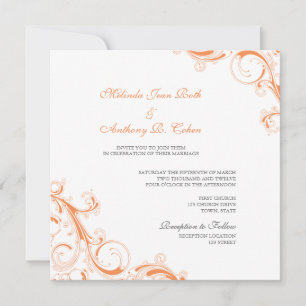 Filigree Swirl Orange Invitation