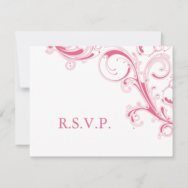 Filigree Swirl Pink RSVP (Front)