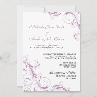 Filigree Swirl Violet Invitation