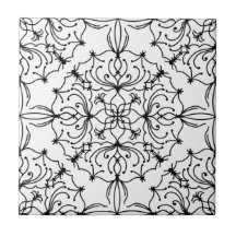 Filigree Wreath Ceramic Tile - Choose Your Color