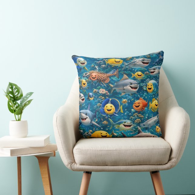 Filing sea creatures decorative cushion (Chair)