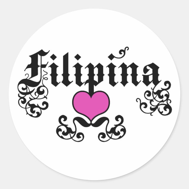 Filipina Classic Round Sticker (Front)