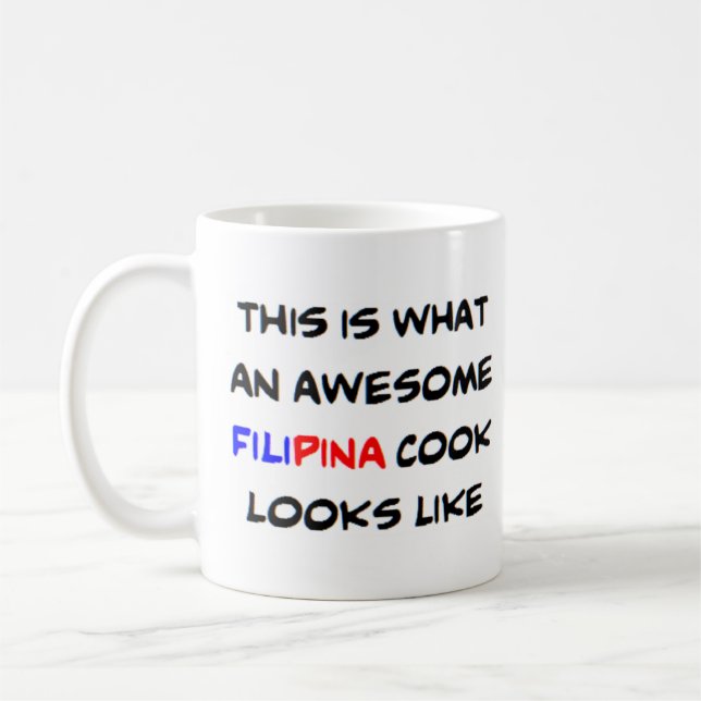 filipina cook, awesome coffee mug (Left)