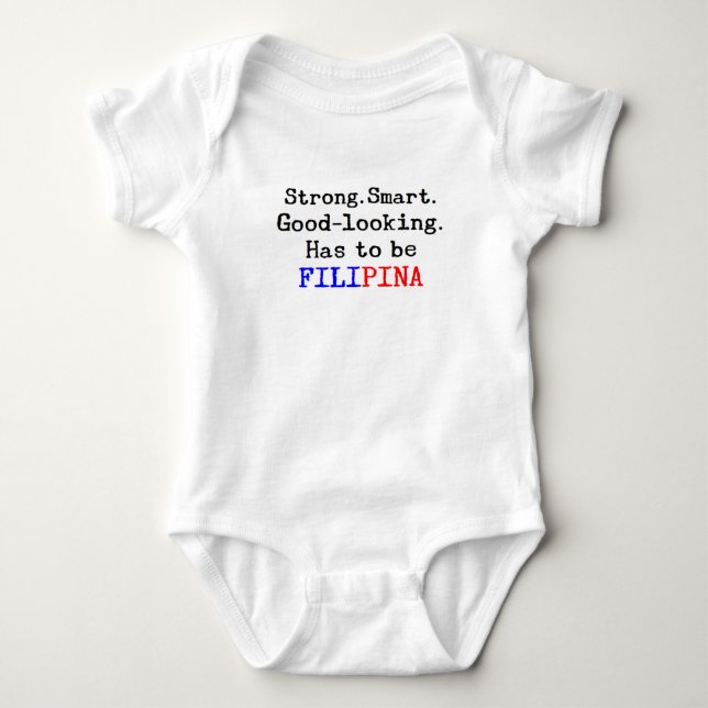 filipina strong baby bodysuit (Front)