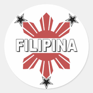 Filipina Sun and Star Classic Round Sticker
