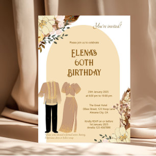 Filipiniana Attire Birthday Invitation Filipino Ph