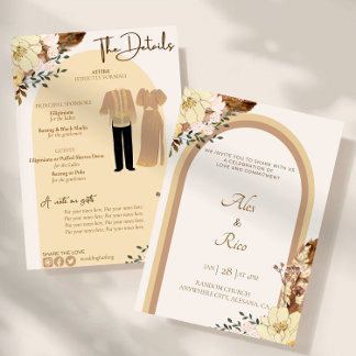 Filipiniana Filipino Wedding Invitation Boho