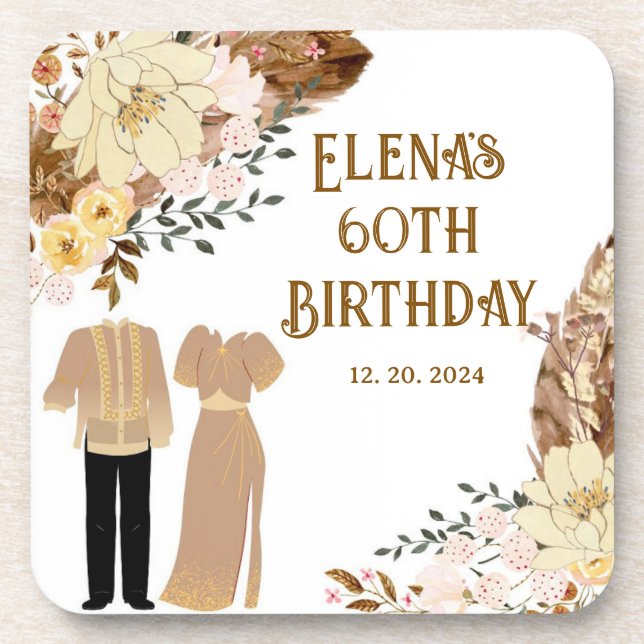 Filipiniana Theme Hard plastic coaster (Front)