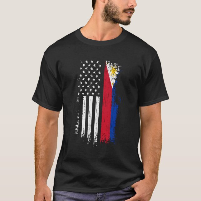 Filipino American Flag Hoodie Pride Philippines Ho T-Shirt (Front)