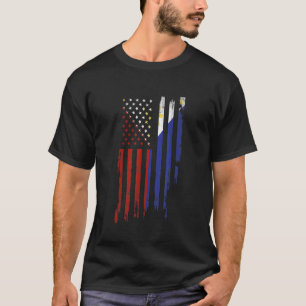 Filipino American Flag Pride Philipines Distressed T-Shirt