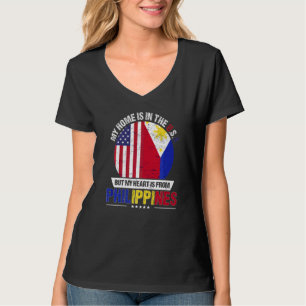 Filipino American Patriot Heart Is From Philippine T-Shirt