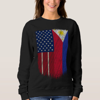 Filipino American Proud Philippines USA Flag Sweatshirt