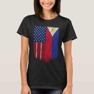 Filipino American Proud Philippines USA Flag T-Shirt