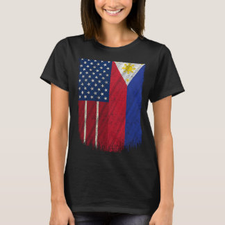 Filipino American Proud Philippines USA Flag T-Shirt