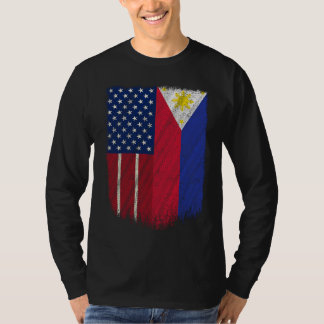 Filipino American Proud Philippines USA Flag T-Shirt