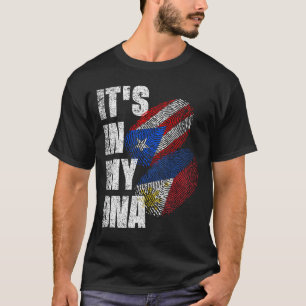 Filipino And Puerto Rican DNA Mix Flag Heritage T-Shirt