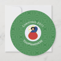 Filipino Angel Flag Christmas Personalise Round