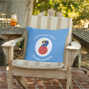 Filipino Angel Hanukkah Flag Personalised Cushion