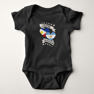 Filipino Argentinian Heart Flags Philippines Argen Baby Bodysuit