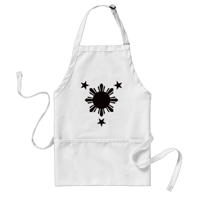 Filipino Basic Sun and Stars - Black Standard Apron (Front)