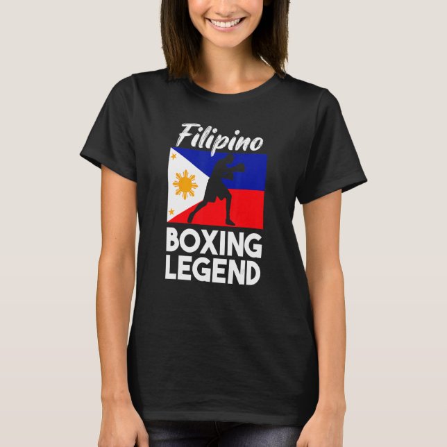 Filipino Boxing Philippine Flag Boxing Pinoy T-Shirt (Front)