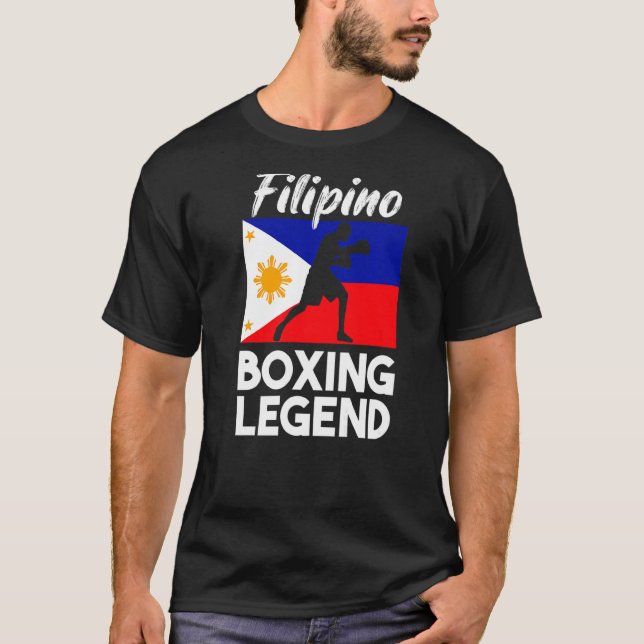 Filipino Boxing Philippine Flag Boxing Pinoy T-Shirt (Front)