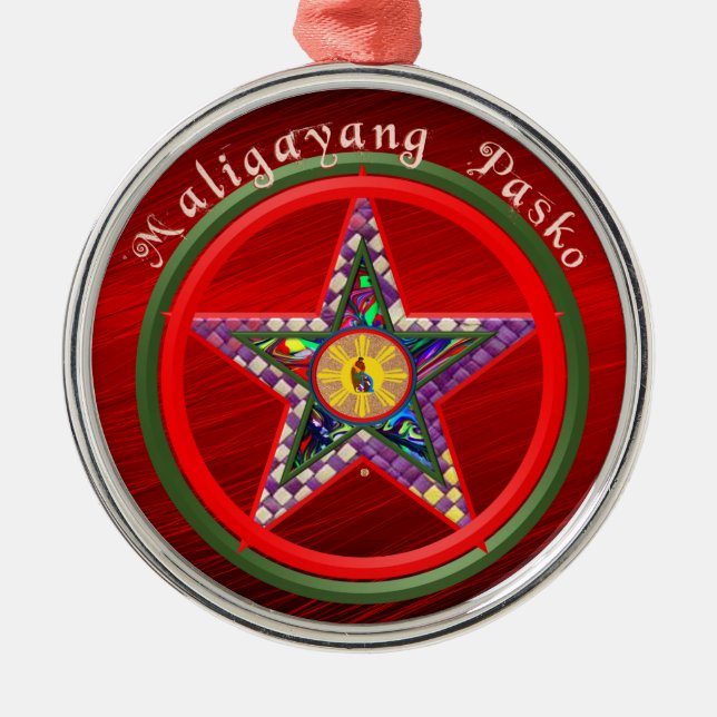 Filipino Christmas Parol Metal Tree Decoration (Front)
