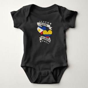 Filipino Colombian Heart Flags Philippines Colombi Baby Bodysuit