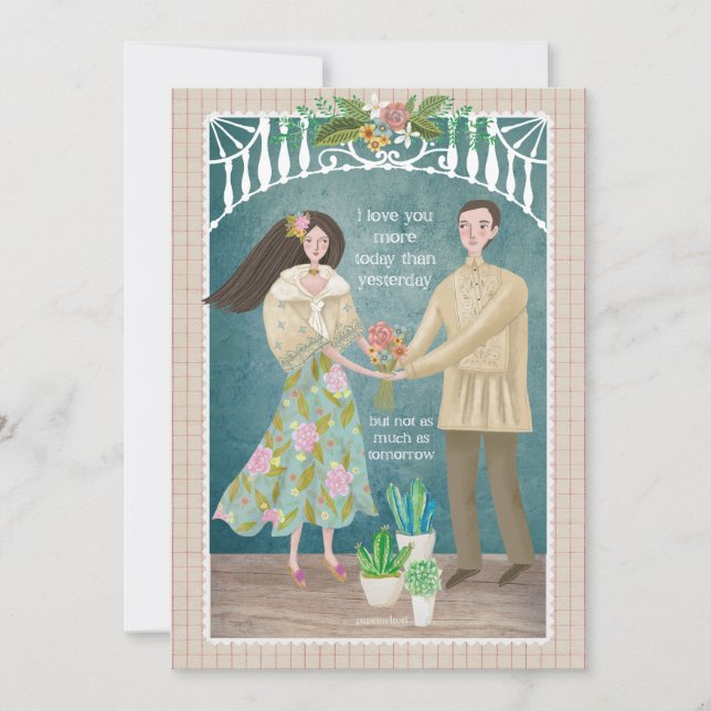 Filipino Couple Holiday Card (Front)