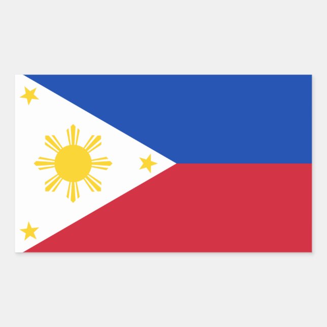 Filipino Flag, Flag of the Philippines Rectangular Sticker (Front)