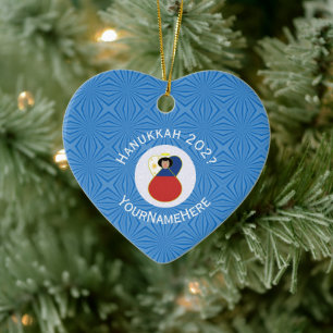 Filipino Flag Hanukkah Angel Name Year Heart Ceramic Tree Decoration