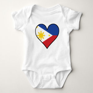 Filipino Flag Heart Baby Bodysuit
