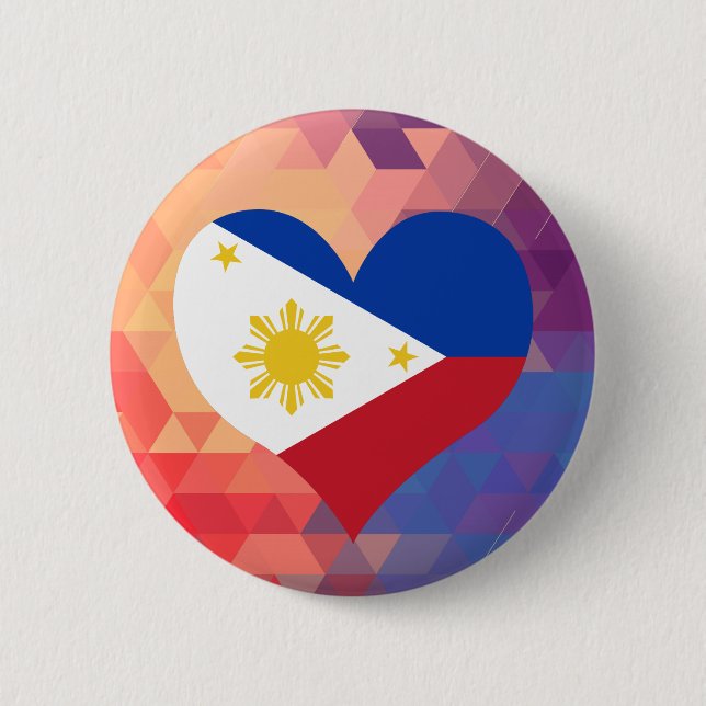 Filipino Flag Star On A Bokeh 6 Cm Round Badge (Front)