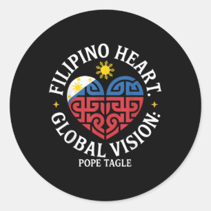 Filipino Heart Global Vision Pope Tagle  Classic Round Sticker
