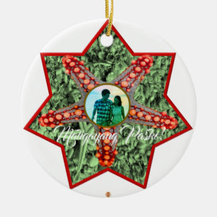 Filipino Lantern, Parol, Beach, Star Fish, Shells Ceramic Tree Decoration