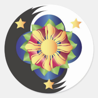 Filipino Lotus Flower Mandala Classic Round Sticker