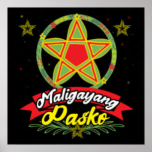 Filipino Merry Christmas Maligayang Pasko Poster