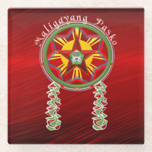 Filipino Parol, Jeepney, Philippines' Flag Glass Coaster