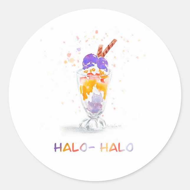 Filipino / Philippine Halo Halo Watercolor Sticker (Front)