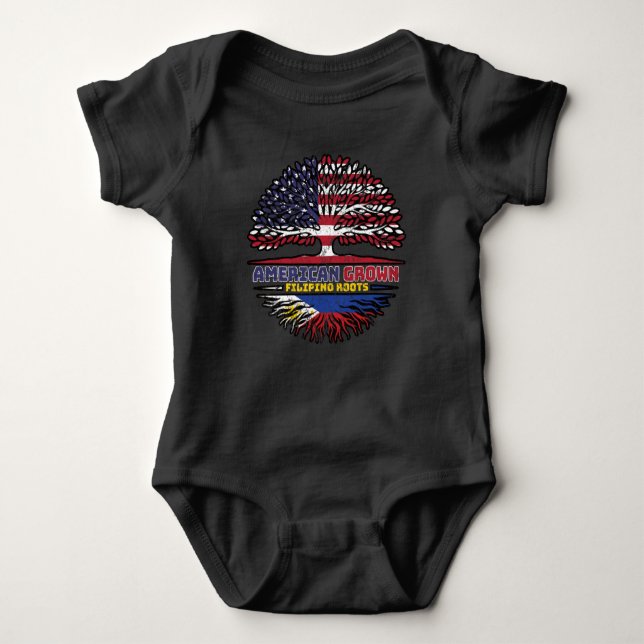 Filipino Philippines US American USA United States Baby Bodysuit (Front)