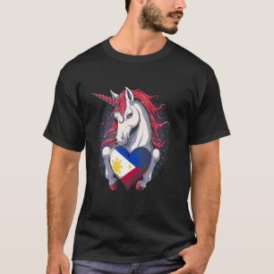 Filipino Pride Pinoy Roots Heart Philippines Flag T-Shirt