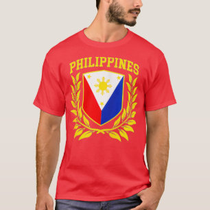 Filipino Pride   with Philippine Flag Crest Zip  T-Shirt
