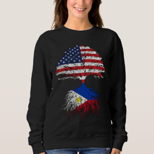 Filipino Roots American Grown Philippines Flag Gif Sweatshirt
