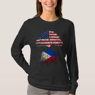 Filipino Roots American Grown Philippines Flag Gif T-Shirt