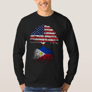 Filipino Roots American Grown Philippines Flag Gif T-Shirt