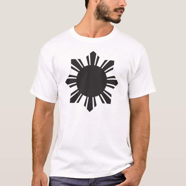 Filipino Sun - Black T-Shirt (Front)