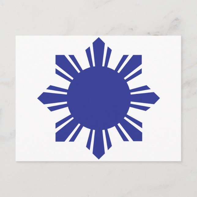 Filipino Sun - Blue Postcard (Front)