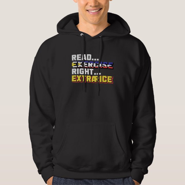 Filipino Workout Read Exercise Right Extra Rice Hoodie (Front)