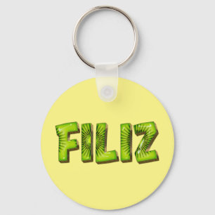 Filiz Name Kiwi Design Key Fans Ring
