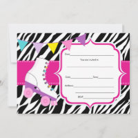 Fill in blanks invitation roller skating zebra